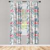 Ambesonne Flower Print Curtains, Blurry Effect Spring Blossoms Floral Branches Vintage Romance, Window Treatments 2 Panel Set for Living Room Bedroom, Pair of – 28″ x 95″, Rose Pink and Fern Green(Coral Rose Mint Green)