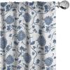 Ambesonne Blue Curtains, Chinese Floral Garden Pattern Nature Inspirations with Traditional Ornament Design, Window Treatments 2 Panel Set for Living Room Bedroom, Pair of – 28″ x 84″, White Blue