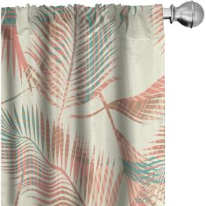 Ambesonne Flower Print Curtains, Blurry Effect Spring Blossoms Floral Branches Vintage Romance, Window Treatments 2 Panel Set for Living Room Bedroom, Pair of – 28″ x 95″, Rose Pink and Fern Green(Cream Coral and Laurel Green)