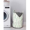 Ambesonne Floral Laundry Bag, Floral Pattern Moderate Essential Botanical Herbs Flower Plants Fresh Twigs Theme, Hamper Basket with Handles Drawstring Closure for Laundromats, 13″ x 19″, Green Cream