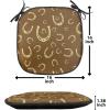 Ambesonne Pearls Chair Seating Cushion Set of 6, Bow Ties with Hearts Feminine Valentines Day Romantic Theme with Dotted Background, Anti-Slip Seat Padding for Kitchen & Patio, 16″x16″, Pink Black(Pale Yellow Brown)
