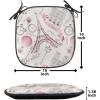 Ambesonne Pearls Chair Seating Cushion Set of 6, Bow Ties with Hearts Feminine Valentines Day Romantic Theme with Dotted Background, Anti-Slip Seat Padding for Kitchen & Patio, 16″x16″, Pink Black(Rose Black White)