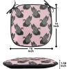 Ambesonne Pearls Chair Seating Cushion Set of 6, Bow Ties with Hearts Feminine Valentines Day Romantic Theme with Dotted Background, Anti-Slip Seat Padding for Kitchen & Patio, 16″x16″, Pink Black(Pale Pink Black)