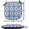 Ambesonne Pearls Chair Seating Cushion Set of 6, Bow Ties with Hearts Feminine Valentines Day Romantic Theme with Dotted Background, Anti-Slip Seat Padding for Kitchen & Patio, 16″x16″, Pink Black(Violet Blue Pale Blue)