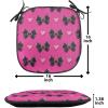 Ambesonne Pearls Chair Seating Cushion Set of 6, Bow Ties with Hearts Feminine Valentines Day Romantic Theme with Dotted Background, Anti-Slip Seat Padding for Kitchen & Patio, 16″x16″, Pink Black(Pink Black)