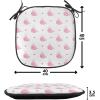 Ambesonne Pearls Chair Seating Cushion Set of 6, Bow Ties with Hearts Feminine Valentines Day Romantic Theme with Dotted Background, Anti-Slip Seat Padding for Kitchen & Patio, 16″x16″, Pink Black(White and Pink)