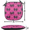 Ambesonne Pearls Chair Seating Cushion Set of 6, Bow Ties with Hearts Feminine Valentines Day Romantic Theme with Dotted Background, Anti-Slip Seat Padding for Kitchen & Patio, 16″x16″, Pink Black(Pink Black)