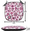Ambesonne Pearls Chair Seating Cushion Set of 6, Bow Ties with Hearts Feminine Valentines Day Romantic Theme with Dotted Background, Anti-Slip Seat Padding for Kitchen & Patio, 16″x16″, Pink Black(Pink Black White)