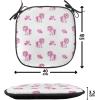Ambesonne Pearls Chair Seating Cushion Set of 6, Bow Ties with Hearts Feminine Valentines Day Romantic Theme with Dotted Background, Anti-Slip Seat Padding for Kitchen & Patio, 16″x16″, Pink Black(Hot Pink White)