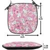 Ambesonne Pearls Chair Seating Cushion Set of 6, Bow Ties with Hearts Feminine Valentines Day Romantic Theme with Dotted Background, Anti-Slip Seat Padding for Kitchen & Patio, 16″x16″, Pink Black(Pink Peach White)