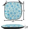 Ambesonne Pearls Chair Seating Cushion Set of 6, Bow Ties with Hearts Feminine Valentines Day Romantic Theme with Dotted Background, Anti-Slip Seat Padding for Kitchen & Patio, 16″x16″, Pink Black(Mint Green Blue)