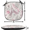 Ambesonne Pearls Chair Seating Cushion Set of 6, Bow Ties with Hearts Feminine Valentines Day Romantic Theme with Dotted Background, Anti-Slip Seat Padding for Kitchen & Patio, 16″x16″, Pink Black(Rose Black White)