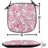 Ambesonne Pearls Chair Seating Cushion Set of 6, Bow Ties with Hearts Feminine Valentines Day Romantic Theme with Dotted Background, Anti-Slip Seat Padding for Kitchen & Patio, 16″x16″, Pink Black(Pink Peach White)