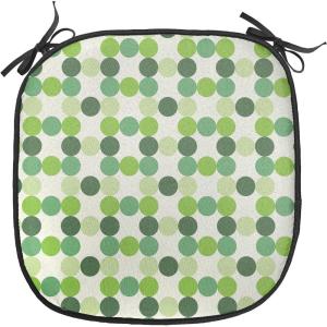 Ambesonne Pearls Chair Seating Cushion Set of 6, Bow Ties with Hearts Feminine Valentines Day Romantic Theme with Dotted Background, Anti-Slip Seat Padding for Kitchen & Patio, 16″x16″, Pink Black(Green Cream)