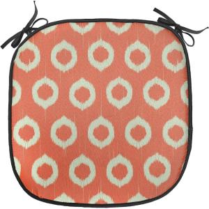 Ambesonne Pearls Chair Seating Cushion Set of 6, Bow Ties with Hearts Feminine Valentines Day Romantic Theme with Dotted Background, Anti-Slip Seat Padding for Kitchen & Patio, 16″x16″, Pink Black(Orange Pale Yellow)