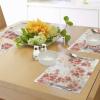 Ambesonne Floral Place Mats Set of 4, Japanese Sakura Flowers Cherry Blossoms in Vibrant Colors Illustration, Washable Fabric Placemats for Dining Table, Standard Size, Dark Coral