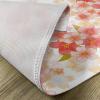 Ambesonne Floral Place Mats Set of 4, Japanese Sakura Flowers Cherry Blossoms in Vibrant Colors Illustration, Washable Fabric Placemats for Dining Table, Standard Size, Dark Coral