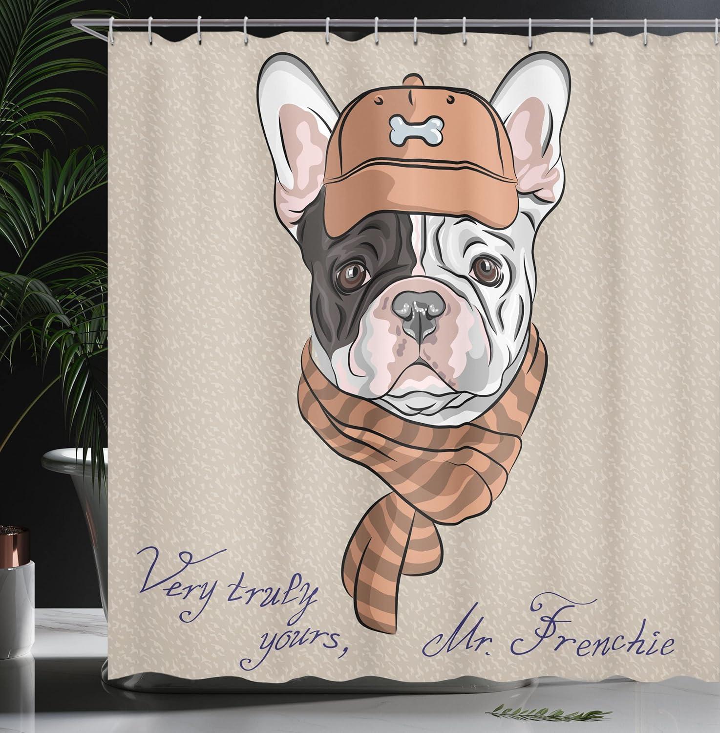 imageAmbesonne Feminine Shower Curtain Design in The Palace of The Cartoon Bathtub Cabinet Mirror Washroom Cloth Fabric Bathroom Decor Set with Hooks 69 W x 75 L Beige PinkBrown Ecru