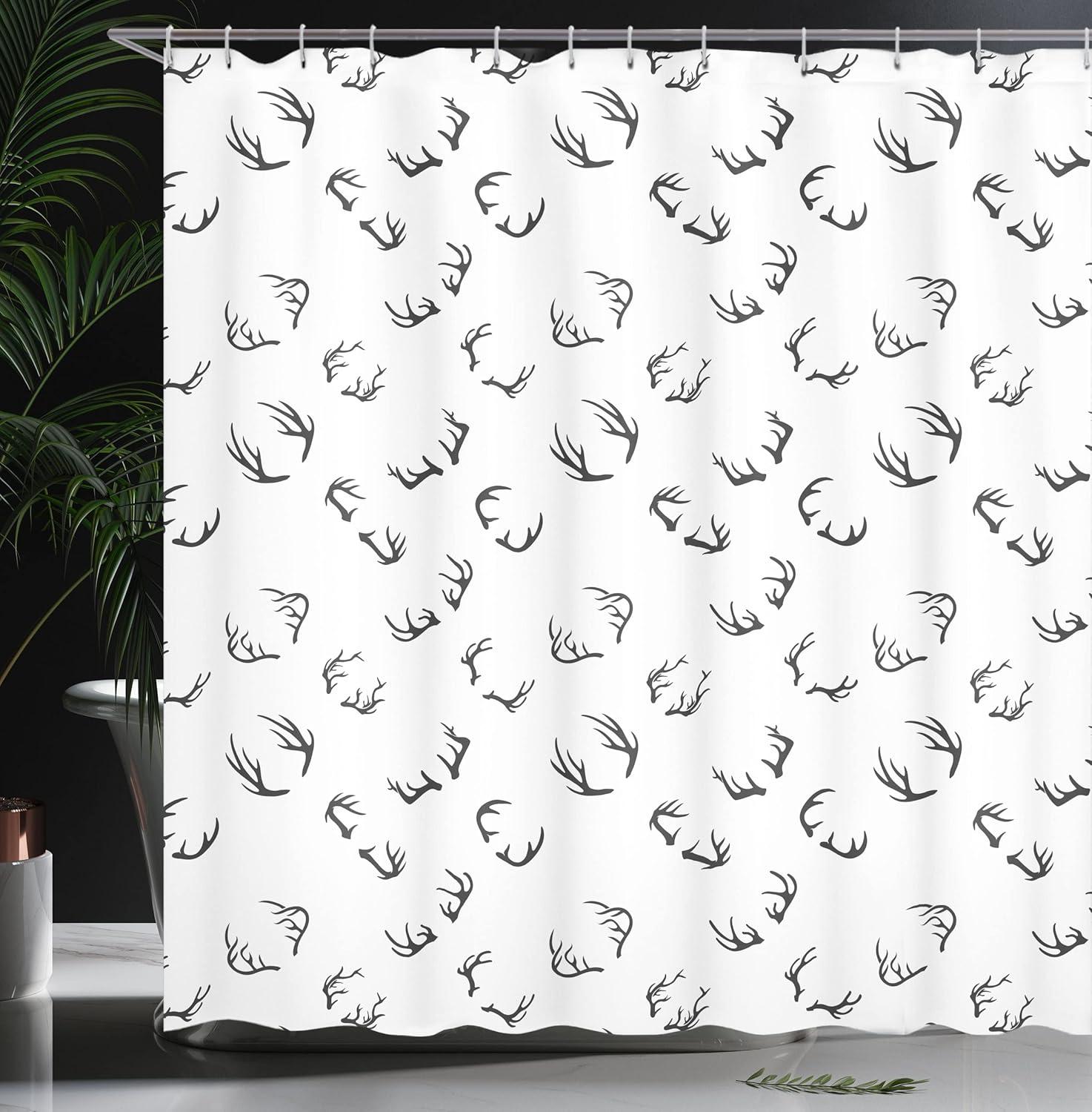 imageAmbesonne Feminine Shower Curtain Design in The Palace of The Cartoon Bathtub Cabinet Mirror Washroom Cloth Fabric Bathroom Decor Set with Hooks 69 W x 75 L Beige PinkGrey Charcoal