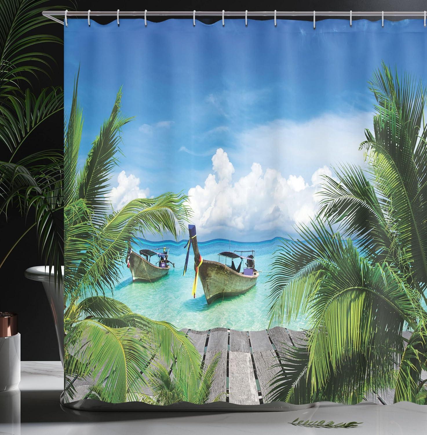 imageAmbesonne Feminine Shower Curtain Design in The Palace of The Cartoon Bathtub Cabinet Mirror Washroom Cloth Fabric Bathroom Decor Set with Hooks 69 W x 75 L Beige PinkGreen Gray
