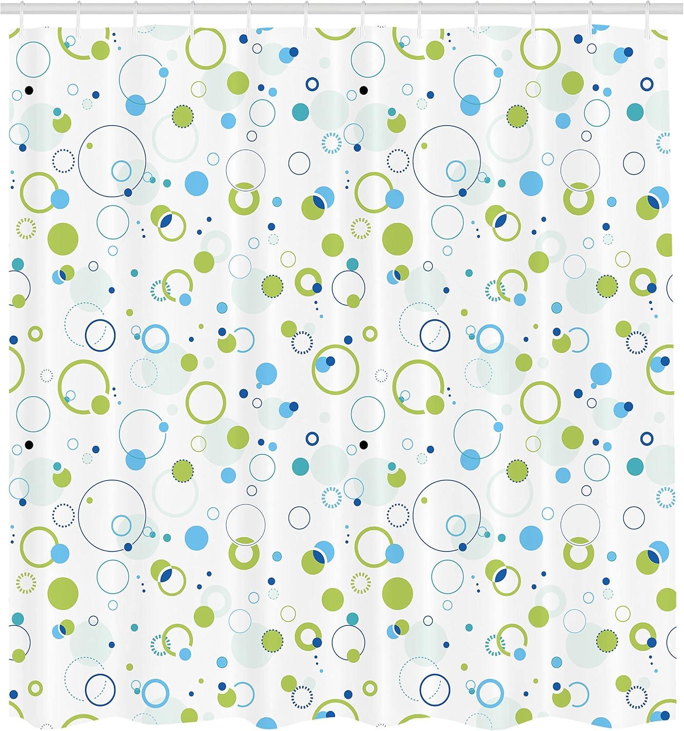 imageAmbesonne Feminine Shower Curtain Design in The Palace of The Cartoon Bathtub Cabinet Mirror Washroom Cloth Fabric Bathroom Decor Set with Hooks 69 W x 75 L Beige PinkPale Green Pale Blue