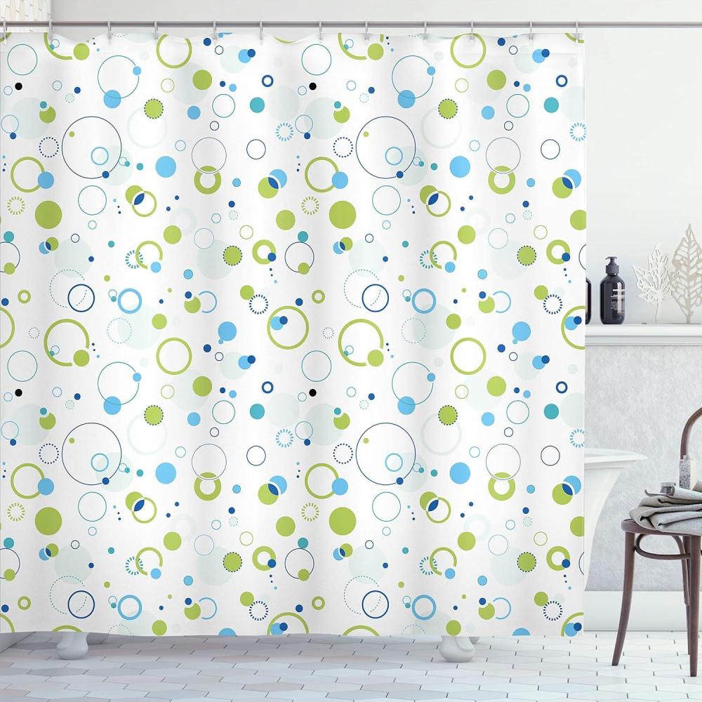 imageAmbesonne Feminine Shower Curtain Design in The Palace of The Cartoon Bathtub Cabinet Mirror Washroom Cloth Fabric Bathroom Decor Set with Hooks 69 W x 75 L Beige PinkPale Green Pale Blue