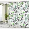Ambesonne Cactus Shower Curtain, Cartoon Style Inspired Drawing of Hedgehog Animals Saguaro and Prickly Pear, Cloth Fabric Bathroom Decor Set with Hooks, 69″ W x 70″ L, Dark Grey Green