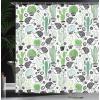 Ambesonne Cactus Shower Curtain, Cartoon Style Inspired Drawing of Hedgehog Animals Saguaro and Prickly Pear, Cloth Fabric Bathroom Decor Set with Hooks, 69″ W x 70″ L, Dark Grey Green
