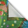 Ambesonne Cartoon Kitchen Curtains, Parachute Landscape Mountain River Clouds Palm Trees Kids Nursery Image Landscape, Window Drapes 2 Panel Set for Kitchen Cafe Decor, 55″ X 39″, Blue(Pink Blue)