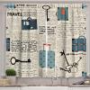 Ambesonne Cartoon Kitchen Curtains, Parachute Landscape Mountain River Clouds Palm Trees Kids Nursery Image Landscape, Window Drapes 2 Panel Set for Kitchen Cafe Decor, 55″ X 39″, Blue(Black Cream)
