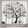 Ambesonne Cartoon Kitchen Curtains, Parachute Landscape Mountain River Clouds Palm Trees Kids Nursery Image Landscape, Window Drapes 2 Panel Set for Kitchen Cafe Decor, 55″ X 39″, Blue(Cream Bluegrey)