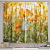 Ambesonne Cartoon Kitchen Curtains, Parachute Landscape Mountain River Clouds Palm Trees Kids Nursery Image Landscape, Window Drapes 2 Panel Set for Kitchen Cafe Decor, 55″ X 39″, Blue(Olive Green)