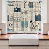 Ambesonne Cartoon Kitchen Curtains, Parachute Landscape Mountain River Clouds Palm Trees Kids Nursery Image Landscape, Window Drapes 2 Panel Set for Kitchen Cafe Decor, 55″ X 39″, Blue(Black Cream)