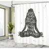Ambesonne Feminine Shower Curtain, Design in The Palace of The Cartoon Bathtub Cabinet Mirror Washroom, Cloth Fabric Bathroom Decor Set with Hooks, 69″ W x 75″ L, Beige Pink(Green White)