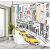 Ambesonne Feminine Shower Curtain, Design in The Palace of The Cartoon Bathtub Cabinet Mirror Washroom, Cloth Fabric Bathroom Decor Set with Hooks, 69″ W x 75″ L, Beige Pink(Charcoal Yellow)
