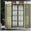 Ambesonne Feminine Shower Curtain, Design in The Palace of The Cartoon Bathtub Cabinet Mirror Washroom, Cloth Fabric Bathroom Decor Set with Hooks, 69″ W x 75″ L, Beige Pink(White Brown)