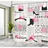 Ambesonne Feminine Shower Curtain, Design in The Palace of The Cartoon Bathtub Cabinet Mirror Washroom, Cloth Fabric Bathroom Decor Set with Hooks, 69″ W x 75″ L, Beige Pink(Pink Scarlet)