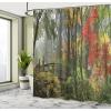 Ambesonne Feminine Shower Curtain, Design in The Palace of The Cartoon Bathtub Cabinet Mirror Washroom, Cloth Fabric Bathroom Decor Set with Hooks, 69″ W x 75″ L, Beige Pink(Multi 22)