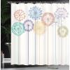 Ambesonne Feminine Shower Curtain, Design in The Palace of The Cartoon Bathtub Cabinet Mirror Washroom, Cloth Fabric Bathroom Decor Set with Hooks, 69″ W x 75″ L, Beige Pink(Dark Seafoam)