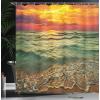 Ambesonne Feminine Shower Curtain, Design in The Palace of The Cartoon Bathtub Cabinet Mirror Washroom, Cloth Fabric Bathroom Decor Set with Hooks, 69″ W x 75″ L, Beige Pink(Brown Orange)