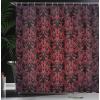 Ambesonne Feminine Shower Curtain, Design in The Palace of The Cartoon Bathtub Cabinet Mirror Washroom, Cloth Fabric Bathroom Decor Set with Hooks, 69″ W x 75″ L, Beige Pink(Burgundy Vermilion)