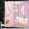 Ambesonne Feminine Shower Curtain, Design in The Palace of The Cartoon Bathtub Cabinet Mirror Washroom, Cloth Fabric Bathroom Decor Set with Hooks, 69″ W x 75″ L, Beige Pink(Beige Pink)