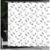 Ambesonne Feminine Shower Curtain, Design in The Palace of The Cartoon Bathtub Cabinet Mirror Washroom, Cloth Fabric Bathroom Decor Set with Hooks, 69″ W x 75″ L, Beige Pink(Grey Charcoal)