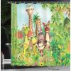 Ambesonne Feminine Shower Curtain, Design in The Palace of The Cartoon Bathtub Cabinet Mirror Washroom, Cloth Fabric Bathroom Decor Set with Hooks, 69″ W x 75″ L, Beige Pink(Green)