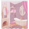 Ambesonne Feminine Shower Curtain, Design in The Palace of The Cartoon Bathtub Cabinet Mirror Washroom, Cloth Fabric Bathroom Decor Set with Hooks, 69″ W x 75″ L, Beige Pink(Beige Pink)