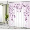 Ambesonne Feminine Shower Curtain, Design in The Palace of The Cartoon Bathtub Cabinet Mirror Washroom, Cloth Fabric Bathroom Decor Set with Hooks, 69″ W x 75″ L, Beige Pink(Violet)