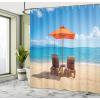 Ambesonne Feminine Shower Curtain, Design in The Palace of The Cartoon Bathtub Cabinet Mirror Washroom, Cloth Fabric Bathroom Decor Set with Hooks, 69″ W x 75″ L, Beige Pink(Sand Brown Sky Blue)