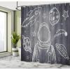 Ambesonne Feminine Shower Curtain, Design in The Palace of The Cartoon Bathtub Cabinet Mirror Washroom, Cloth Fabric Bathroom Decor Set with Hooks, 69″ W x 75″ L, Beige Pink(Grey Blue)