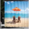 Ambesonne Feminine Shower Curtain, Design in The Palace of The Cartoon Bathtub Cabinet Mirror Washroom, Cloth Fabric Bathroom Decor Set with Hooks, 69″ W x 75″ L, Beige Pink(Sand Brown Sky Blue)