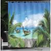 Ambesonne Feminine Shower Curtain, Design in The Palace of The Cartoon Bathtub Cabinet Mirror Washroom, Cloth Fabric Bathroom Decor Set with Hooks, 69″ W x 75″ L, Beige Pink(Green Gray)